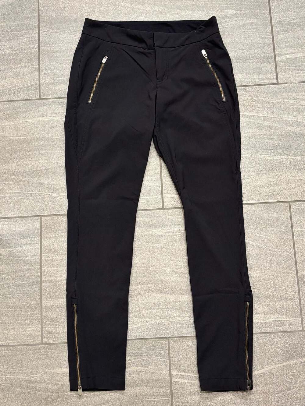 Athleta Black Zip Pocket Slim Leg Ankle Pants Size 2P